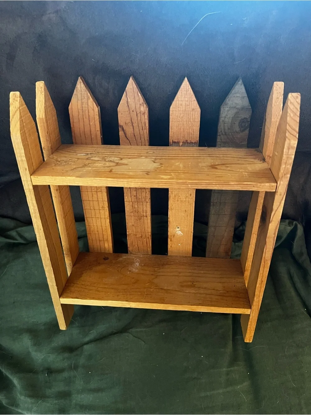 Wooden Picket Wall Shelf in Brown - Home Wall Decor